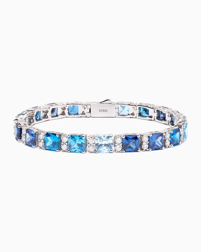 OCEAN BLUE MOISSANITE STONE BRACELET.