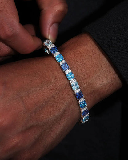 OCEAN BLUE MOISSANITE STONE BRACELET.