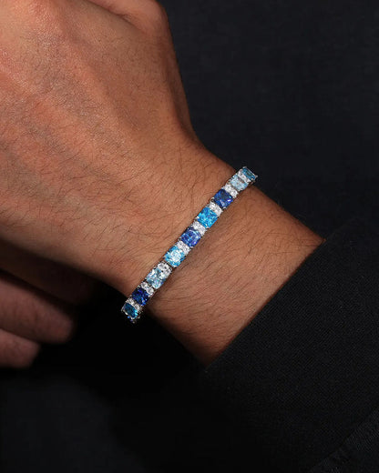 OCEAN BLUE MOISSANITE STONE BRACELET.