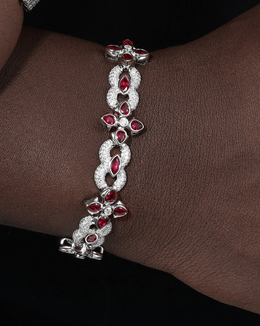 MOISSANITE RUBY BRACELET.