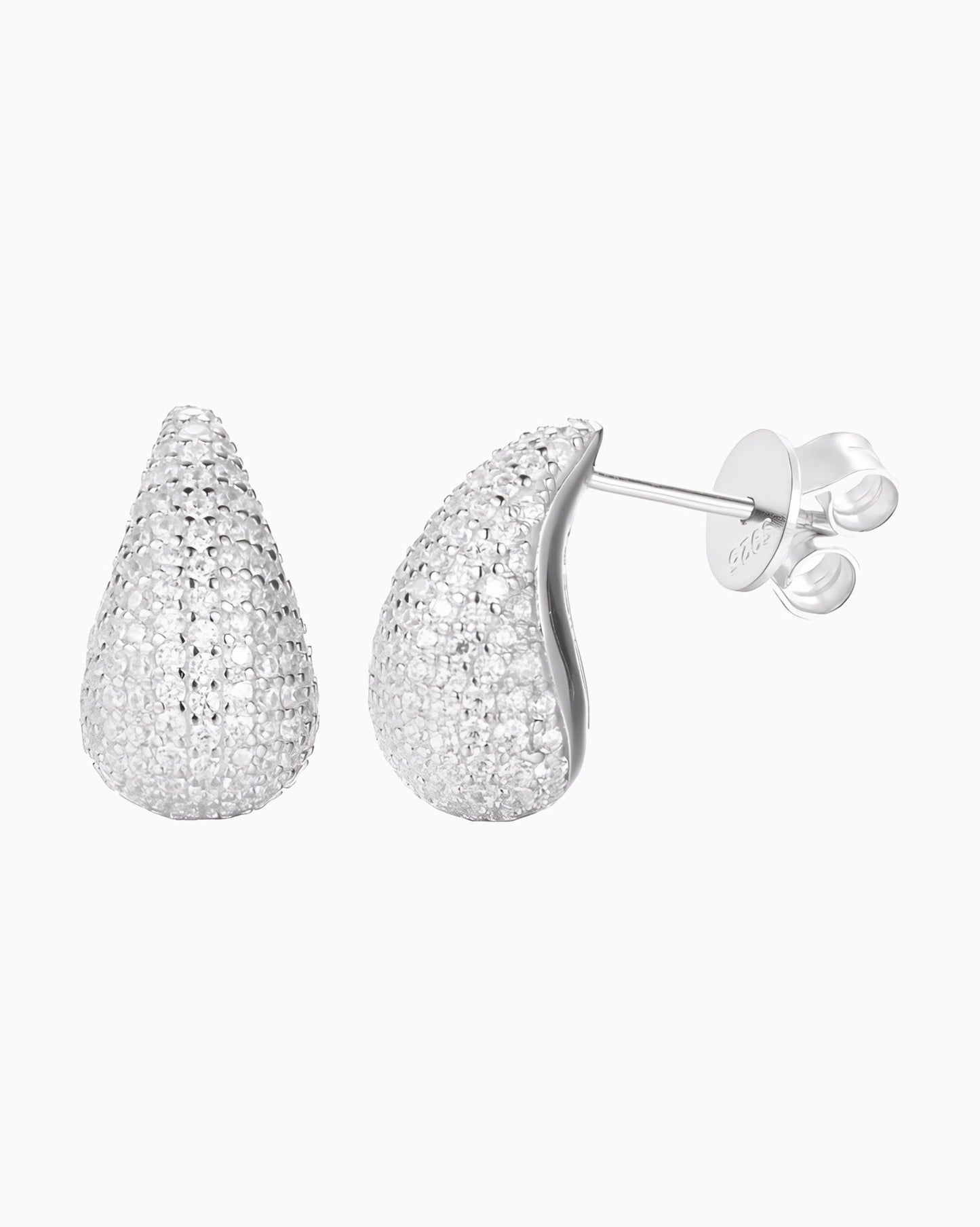MOISSANITE DROP SHAPED EARRINGS.