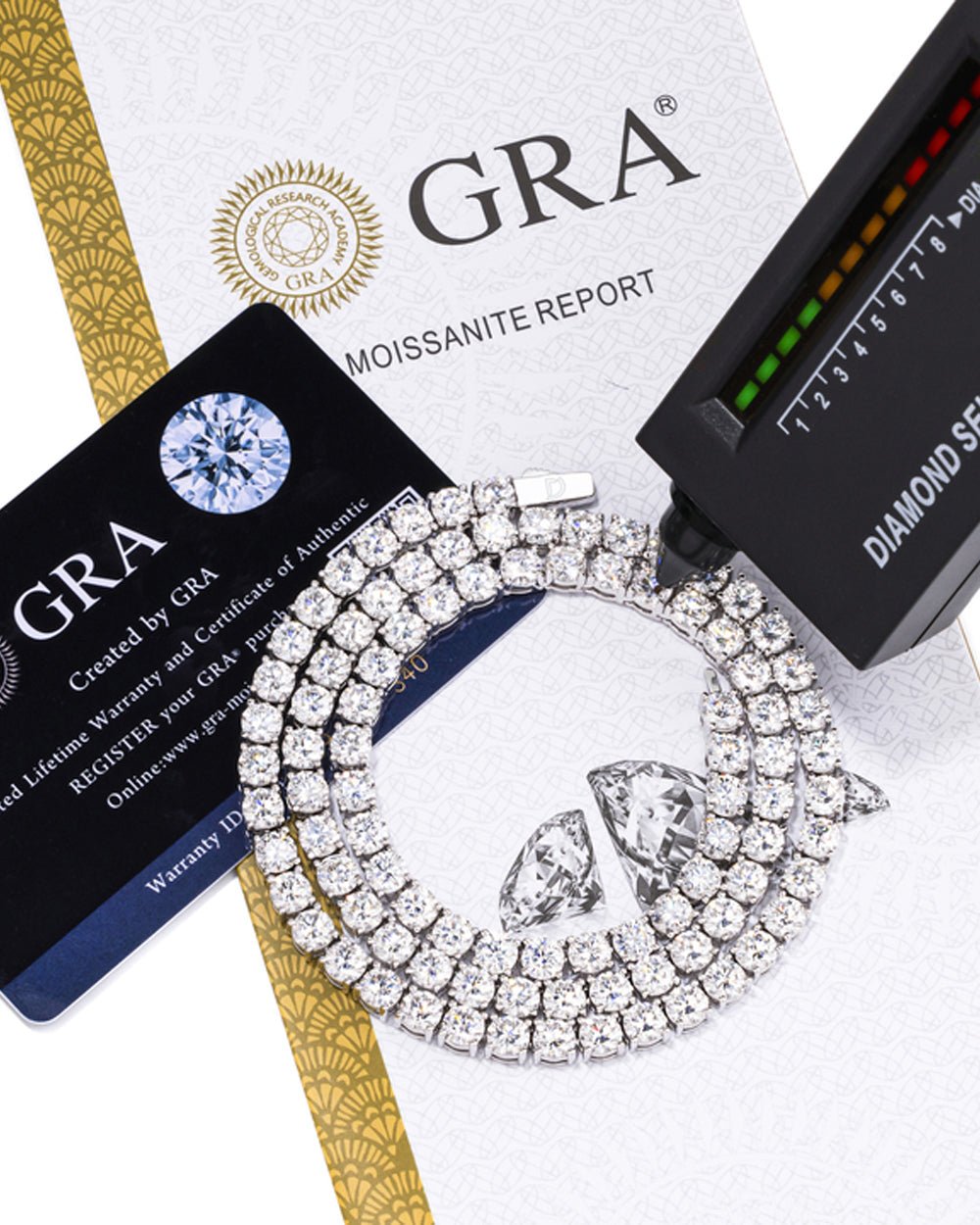 MOISSANITE TENNIS CHAIN - 4MM