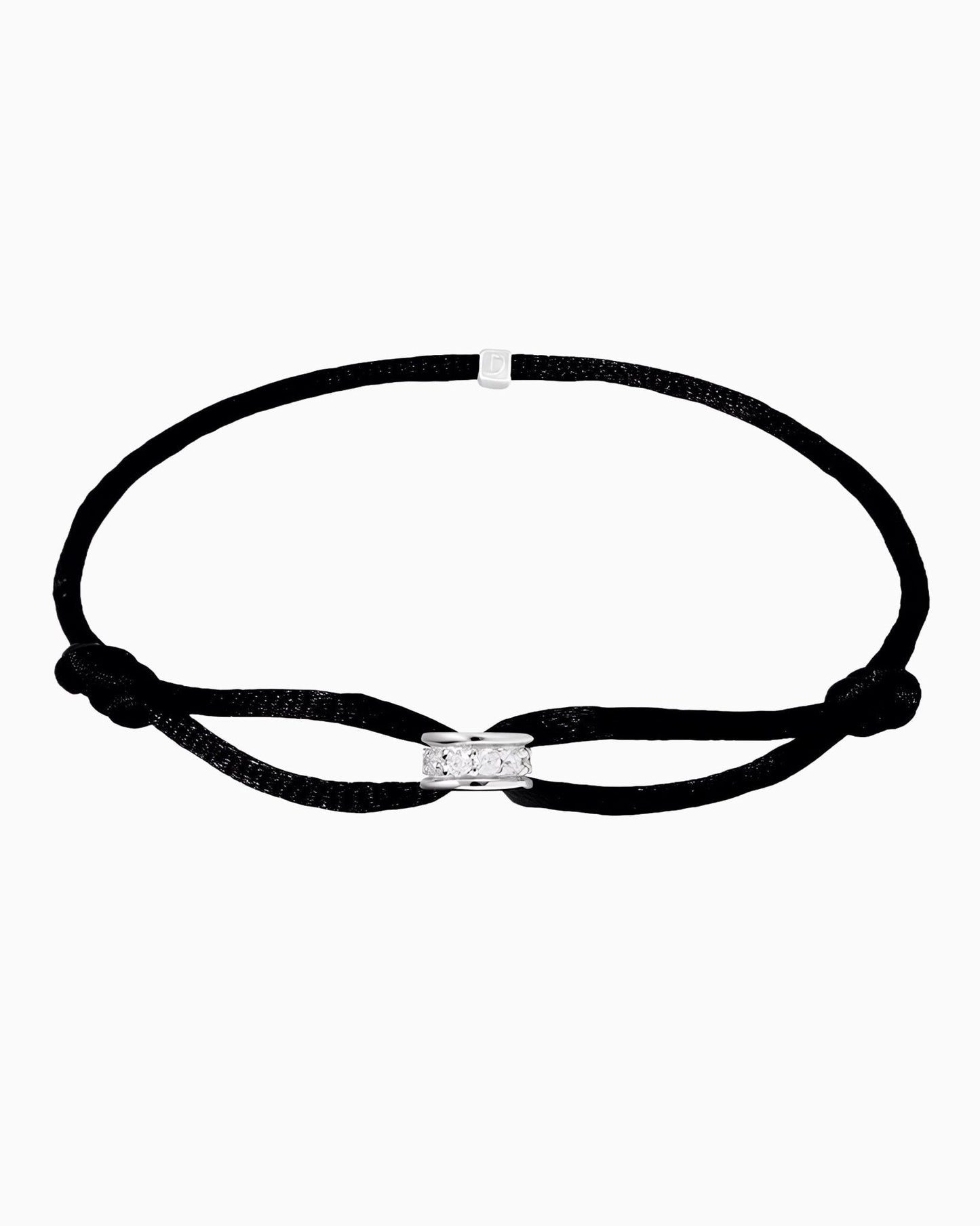 THICK INFINITE CORD BRACELET IN MOISSANITE.