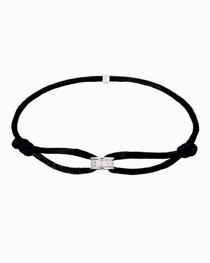 THICK INFINITE CORD BRACELET IN MOISSANITE.
