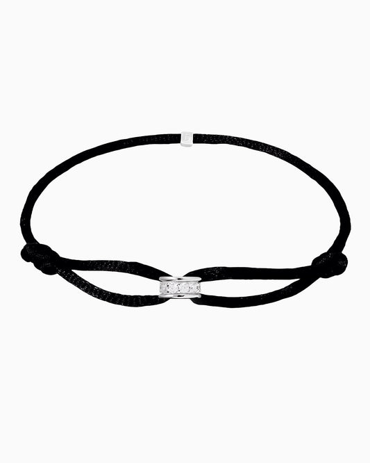 THICK INFINITE CORD BRACELET IN MOISSANITE.