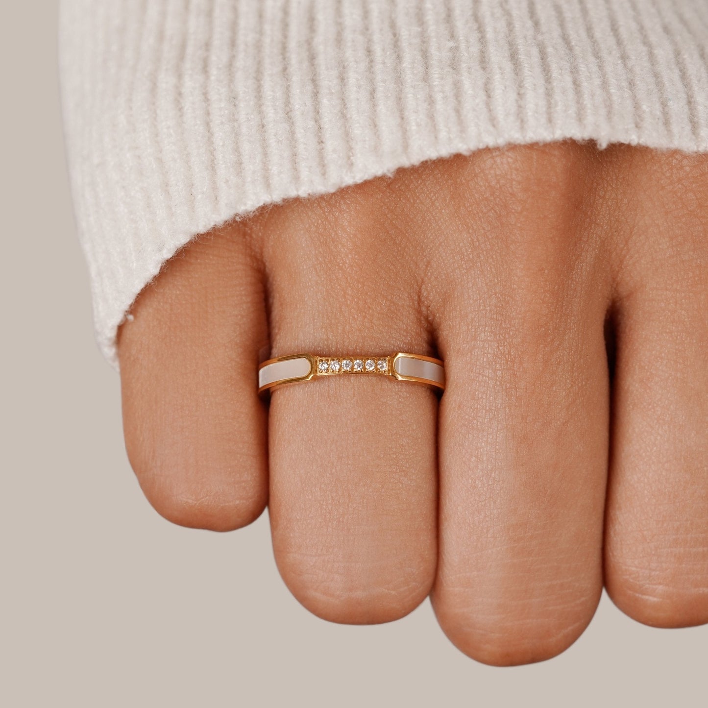 Unit - Pearl and Crystal Ring