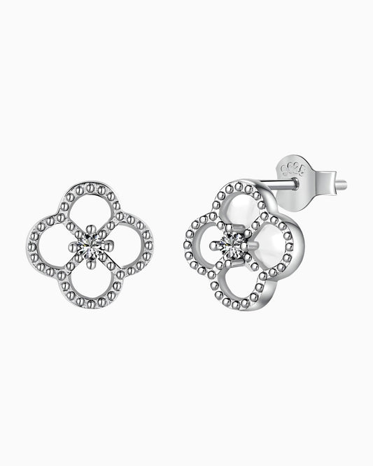 CLOVER PEARL EARRINGS.
