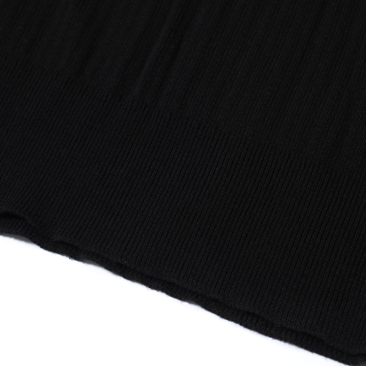 Black Ribbed Knit Polo for Men from the 60s – Minimalist Retro Shirt