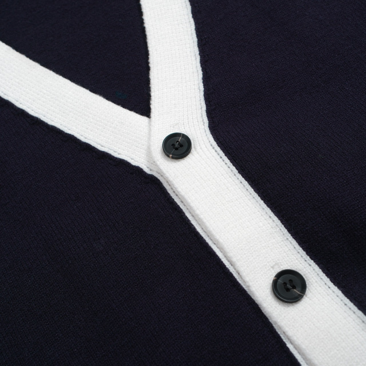 Vintage Cardigan for Men – Knitted with Contrast Details and Deep V-Neck