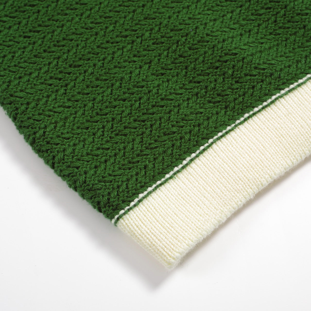 1960s Men's Open Collar Polo – Green with Cream Finishes