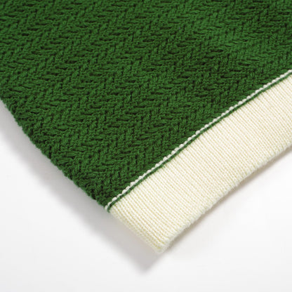 1960s Men's Open Collar Polo – Green with Cream Finishes