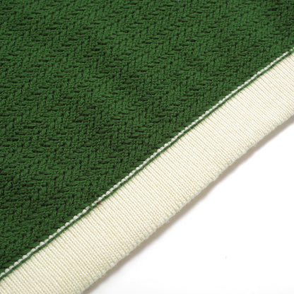 1960s Men's Open Collar Polo – Green with Cream Finishes