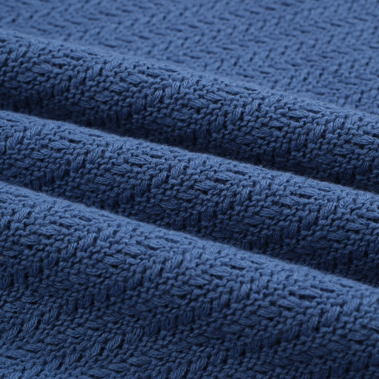 1970s Men's Knitted Polo – Retro Wide Collar Short Sleeve in Navy Blue