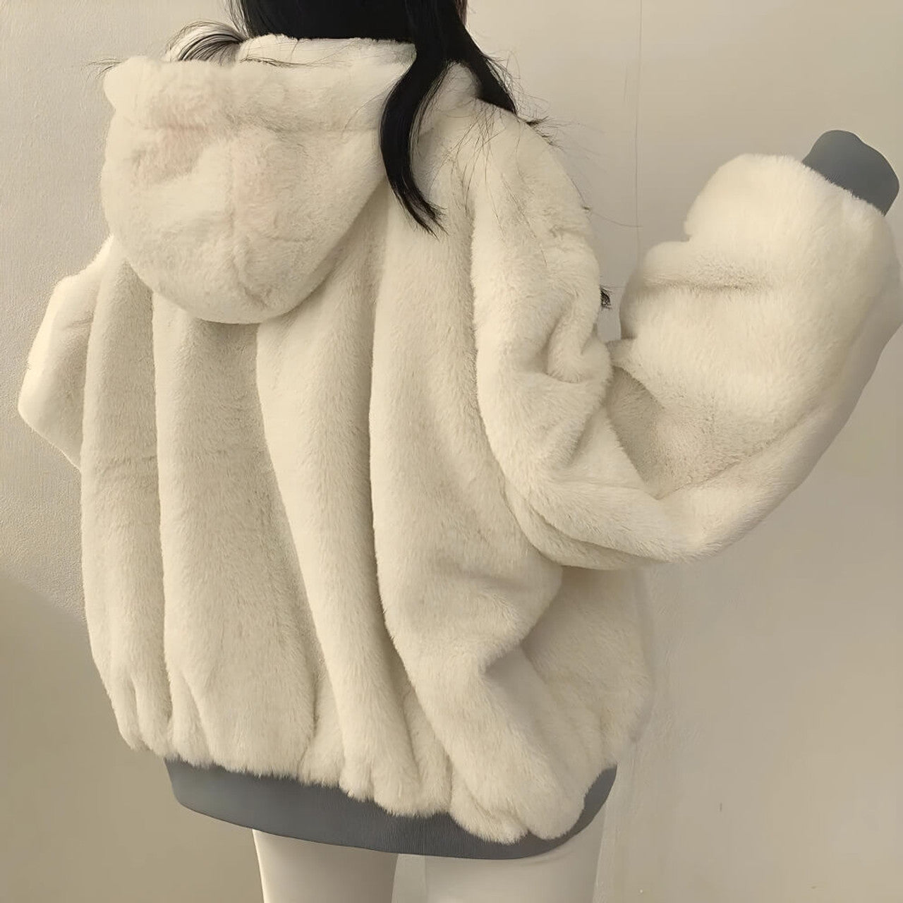 Reversible Teddy Wool Hooded Jacket