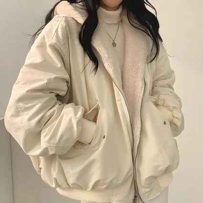 Reversible Teddy Wool Hooded Jacket
