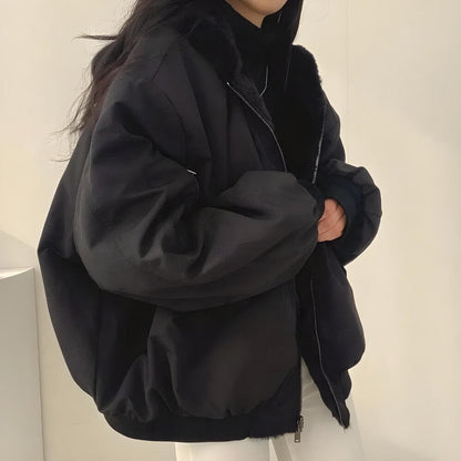 Reversible Teddy Wool Hooded Jacket