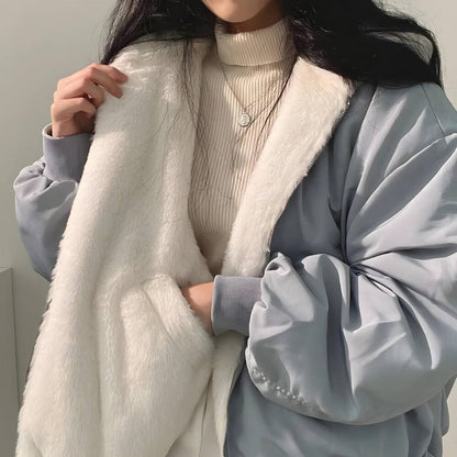 Reversible Teddy Wool Hooded Jacket