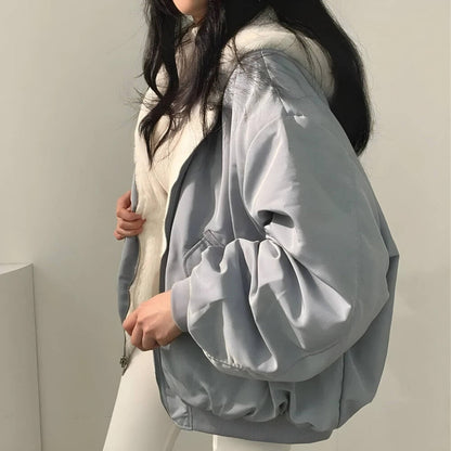 Reversible Teddy Wool Hooded Jacket