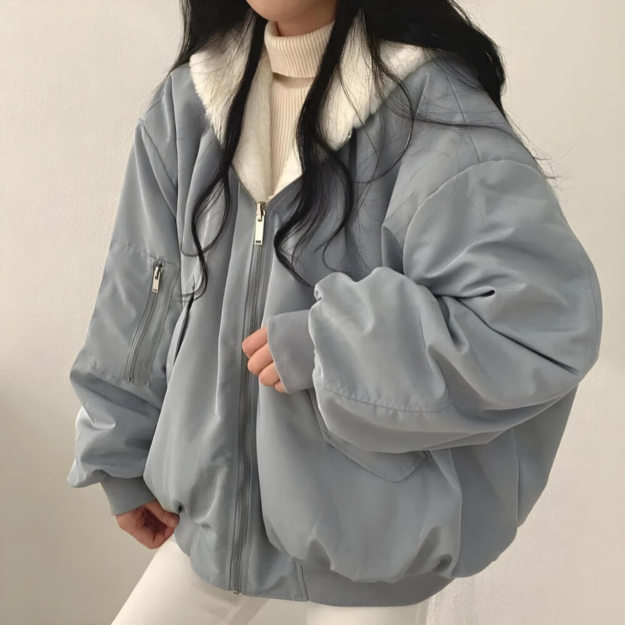 Reversible Teddy Wool Hooded Jacket