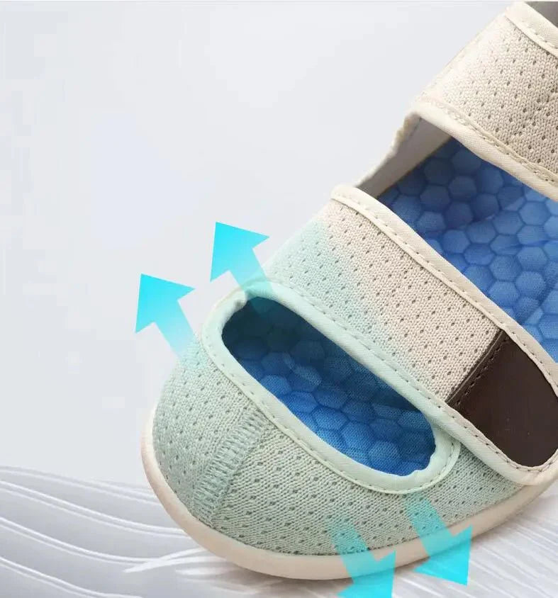 Unisex Beige Breathable Summer Sandals with Comfort Velcro