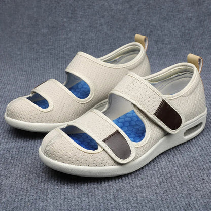 Unisex Beige Breathable Summer Sandals with Comfort Velcro
