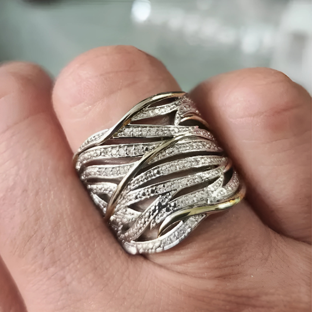 Elegant Twisted Multi-Layer Ring