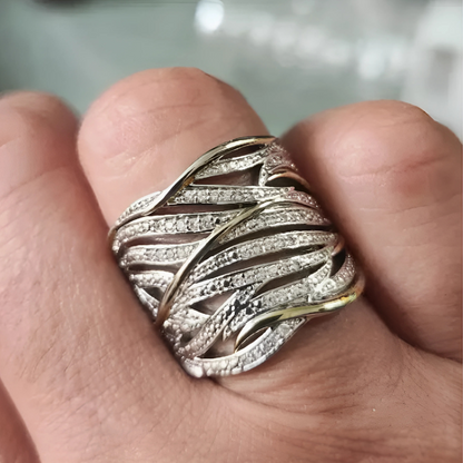 Elegant Twisted Multi-Layer Ring
