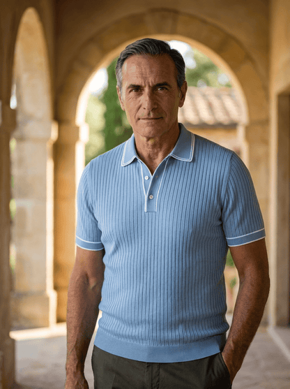 Silvan | Ribbed Knit Polo Shirt