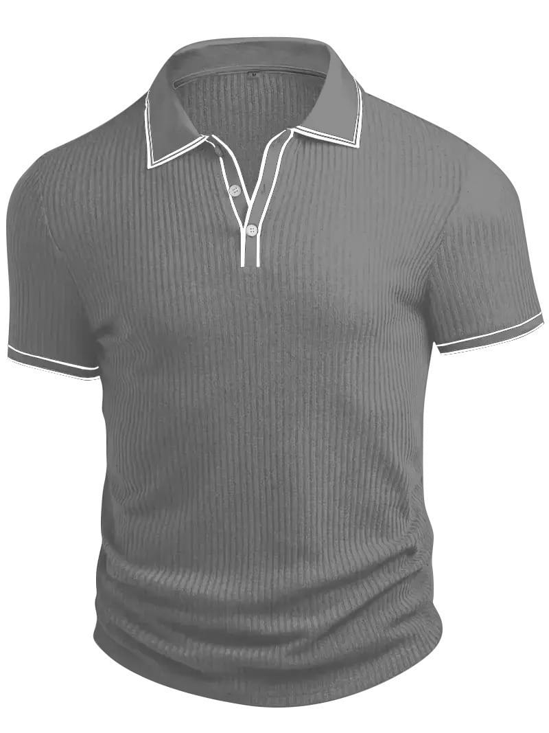Silvan | Ribbed Knit Polo Shirt