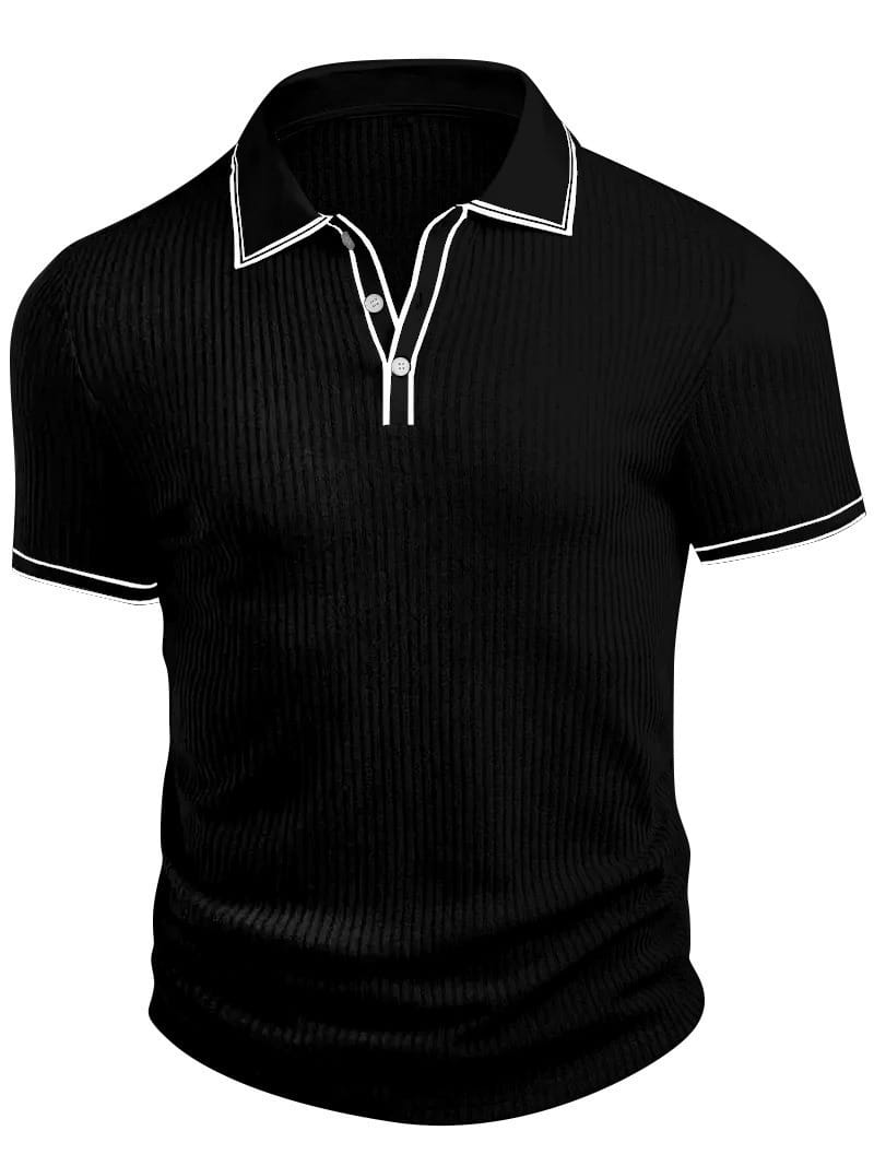 Silvan | Ribbed Knit Polo Shirt