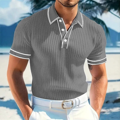 Silvan | Ribbed Knit Polo Shirt