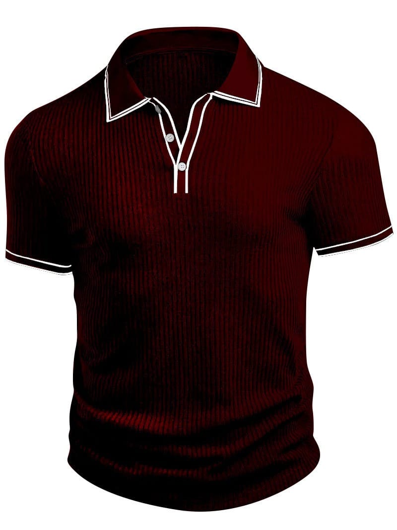 Silvan | Ribbed Knit Polo Shirt
