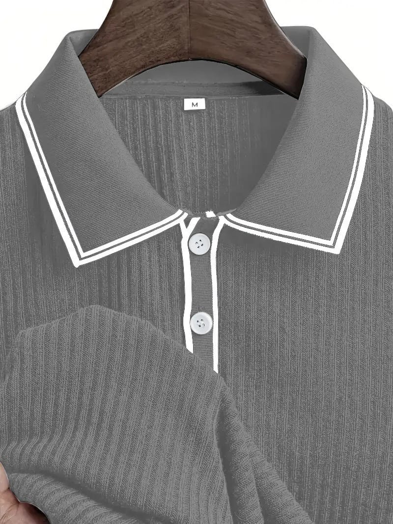 Silvan | Ribbed Knit Polo Shirt