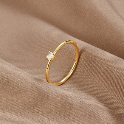 Love - Heart Shaped Crystal Ring
