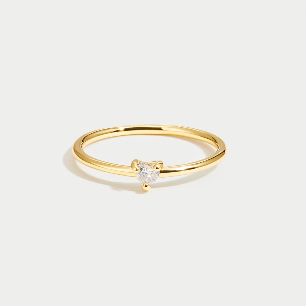 Love - Heart Shaped Crystal Ring
