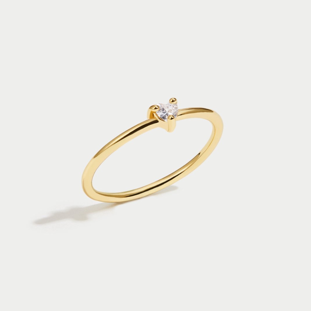 Love - Heart Shaped Crystal Ring