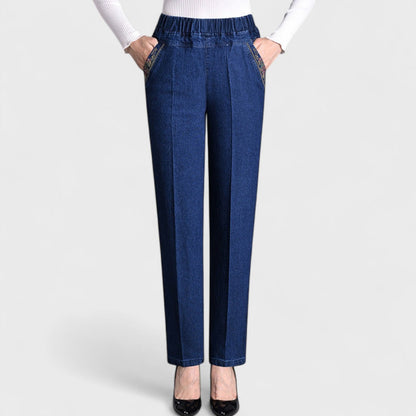 Colombe – Women's Jeans with Side Pockets and Elastic Waist