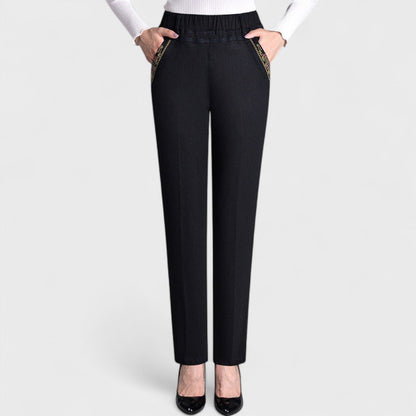 Colombe – Women's Jeans with Side Pockets and Elastic Waist