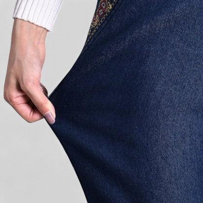 Colombe – Women's Jeans with Side Pockets and Elastic Waist