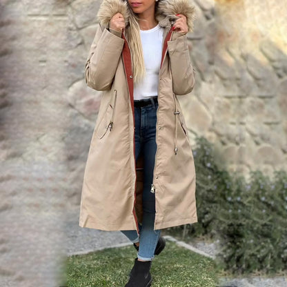 Fionna – Women's Winter Coat with Hood and Soft Faux Fur Collar