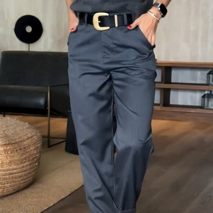 Caprice - Elegant Striped Suit Trousers