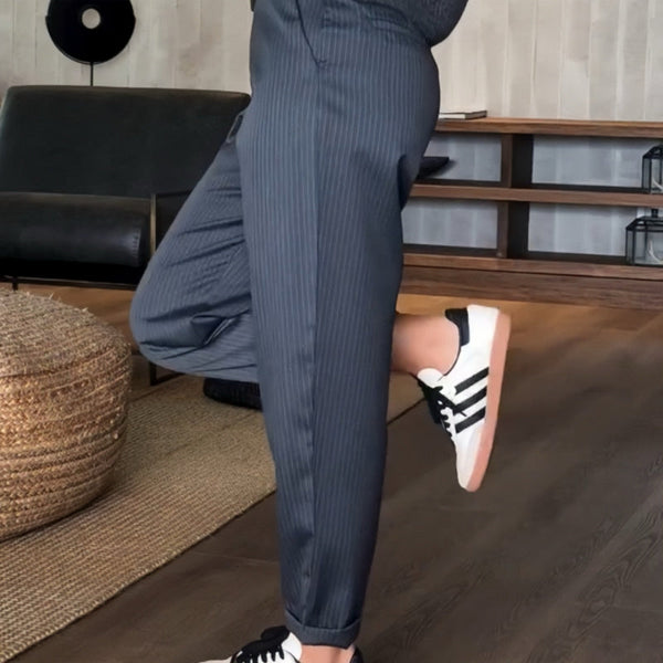 Caprice - Elegant Striped Suit Trousers