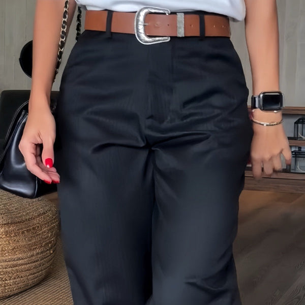 Caprice - Elegant Striped Suit Trousers