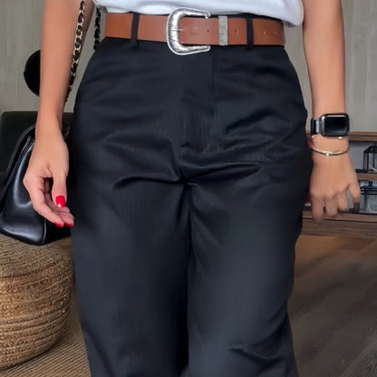 Caprice - Elegant Striped Suit Trousers