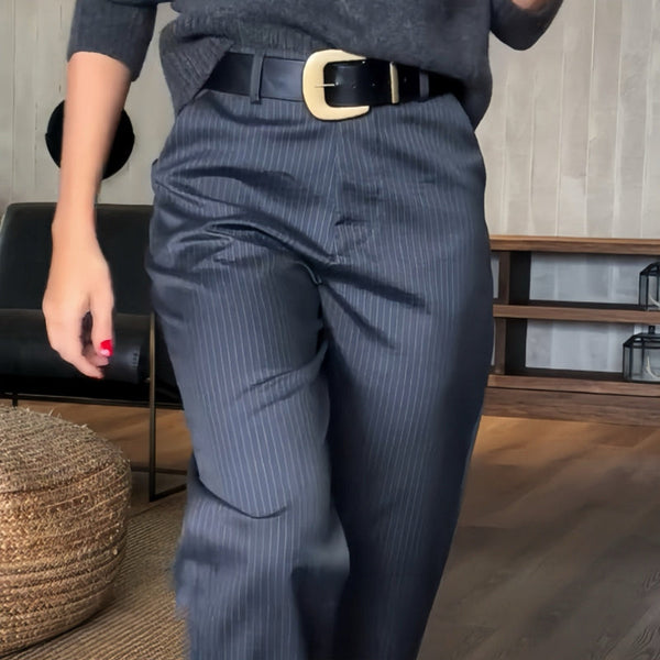 Caprice - Elegant Striped Suit Trousers