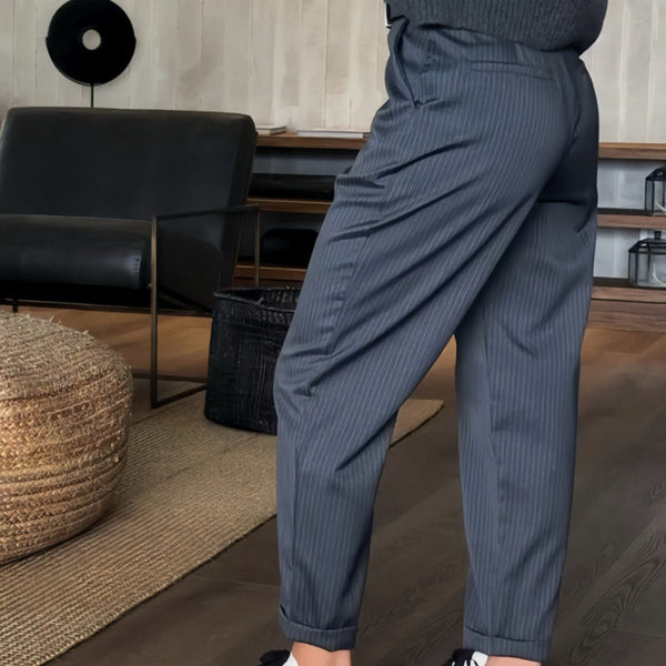 Caprice - Elegant Striped Suit Trousers