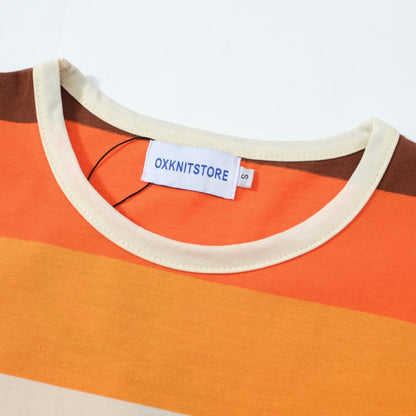 Men's Retro Sunset Striped T-Shirt – 1970s Vintage Style