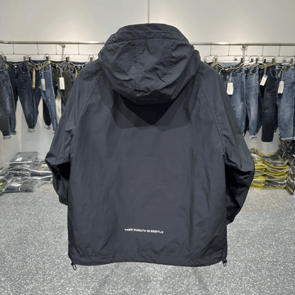 Work Jacket with Hood and Half-Zip