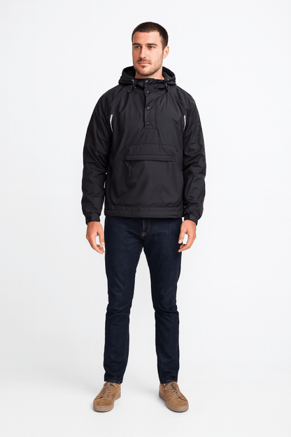 Work Jacket with Hood and Half-Zip
