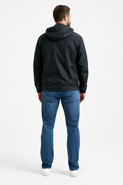 Work Jacket with Hood and Half-Zip